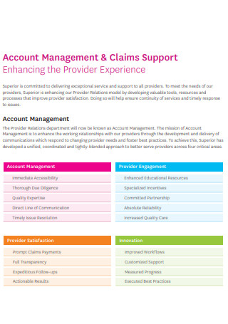 Account Management Support Plan