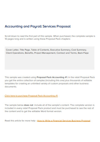 Accounting Business Services Proposal