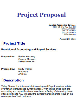 Accounting Project Business Proposal