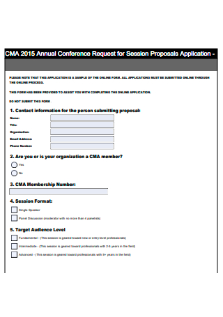 Annual Conference Request For Session Proposal Application