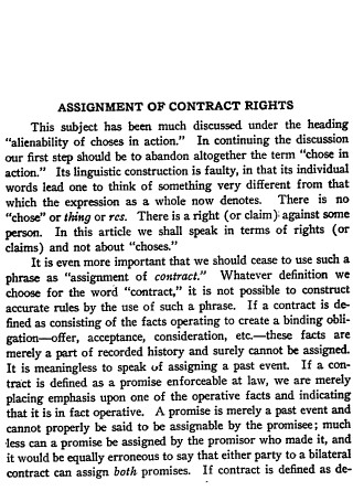 Assignment Contract Rights