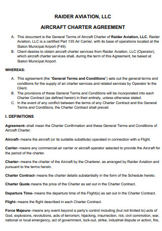 Aviation Charter Agreement