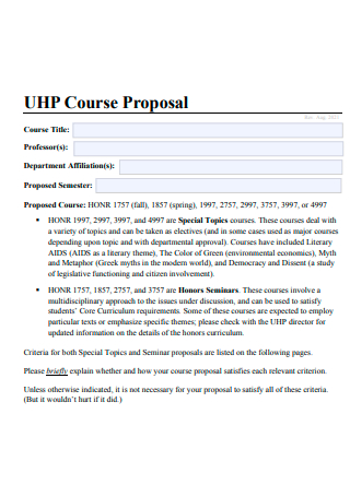 Basic Course Proposal