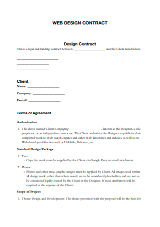 Basic Web Design Contract