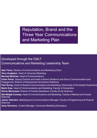 Brand Communications and Marketing Plan