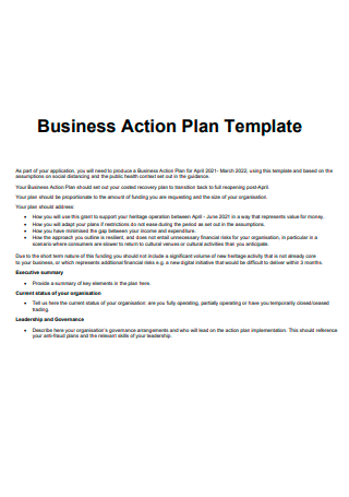 35+ FREE Business Action Plan Samples to Download