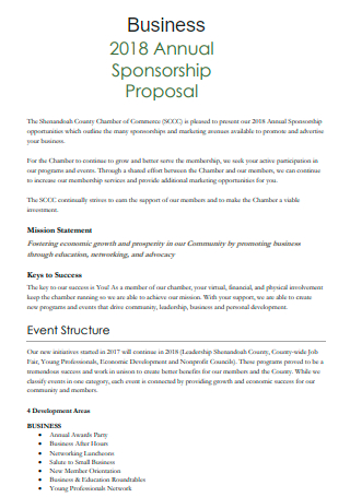 Business Annual Sponsorship Proposal