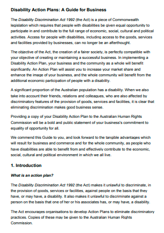 Business Disability Action Plan