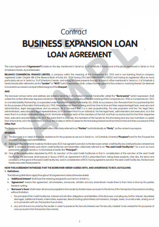 Business Expansion Loan Contract