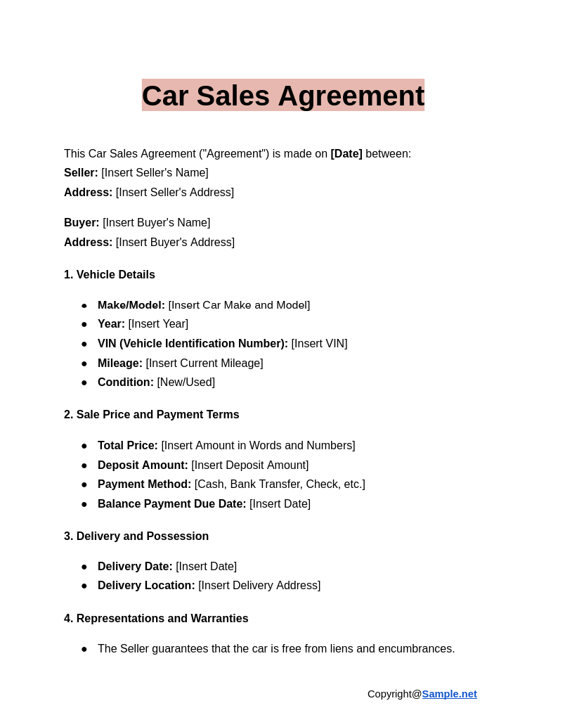 Car Sales Agreement Google Docs 12 12 2024 03 54 PM