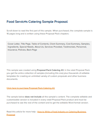 Catering Food Service Proposal