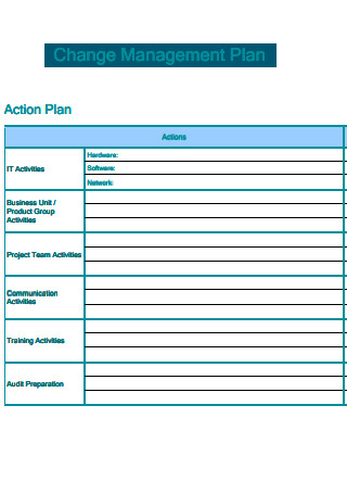 Change Implementation Management Action Plan
