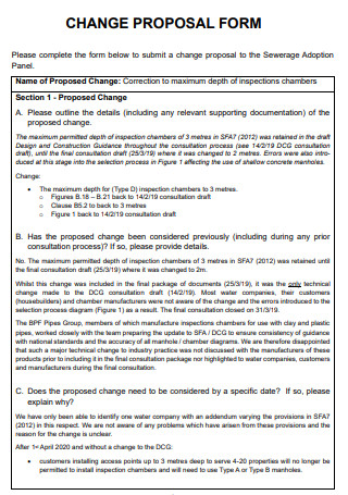 Change Proposal Form
