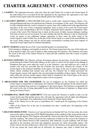 Charter Agreement Conditions