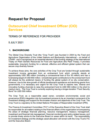 Chief Investment Officer Request For Proposal