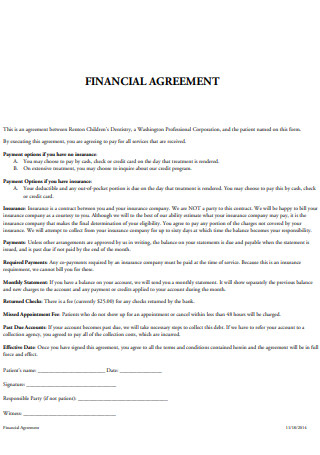Children’s Dentistry Financial Agreement