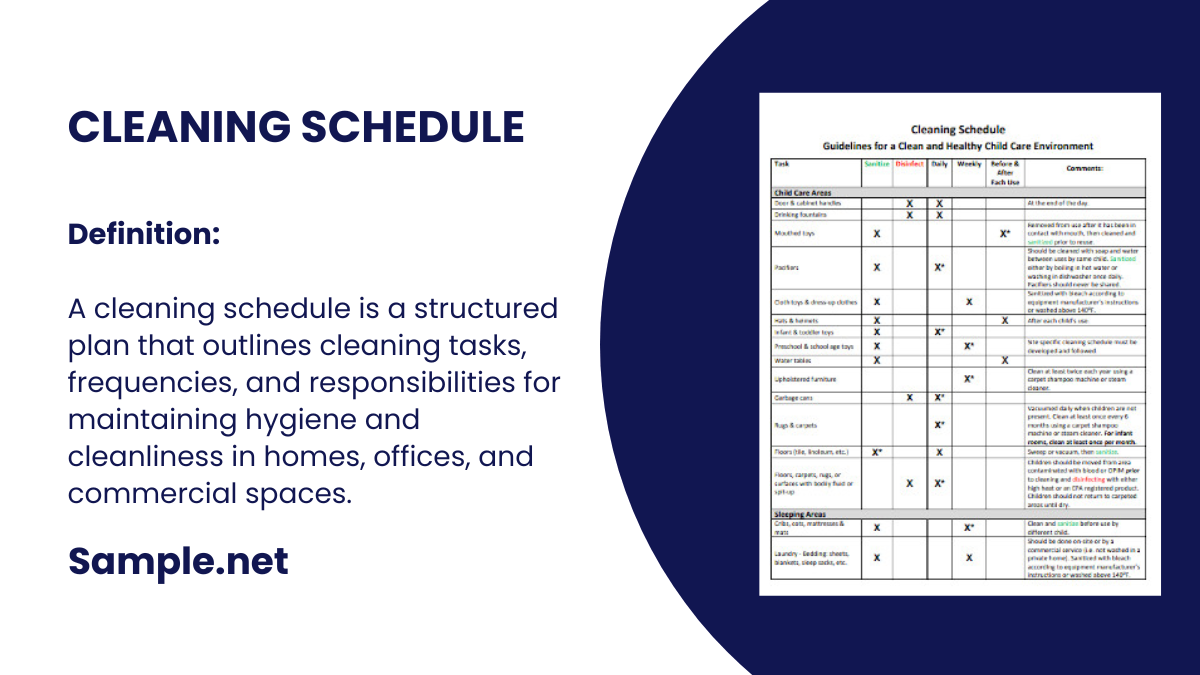 cleaning schedule