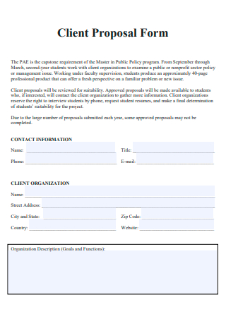 Client Proposal Form