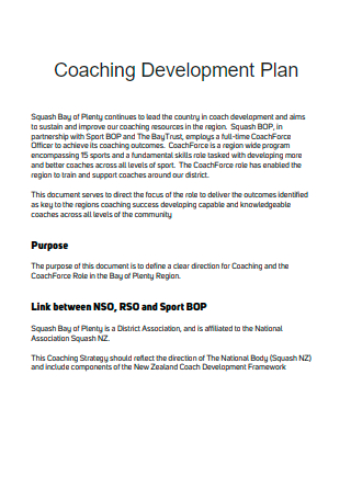 Coaching Development Plan in PDF