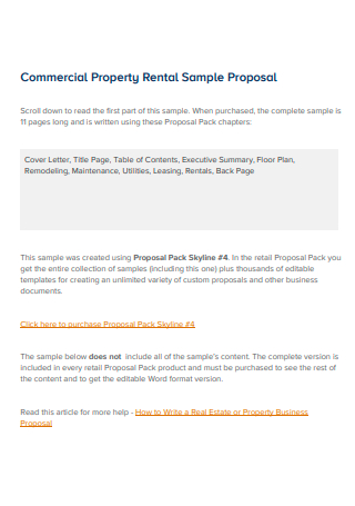 Commercial Property Rental Proposal
