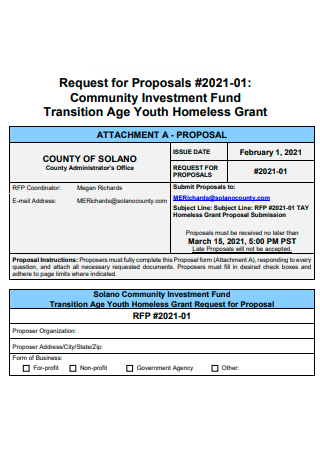 Community Investment Fund Request For Proposal