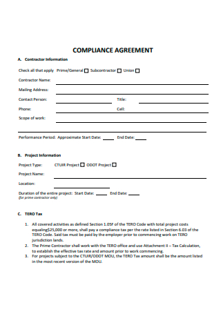 Compliance Agreement Example