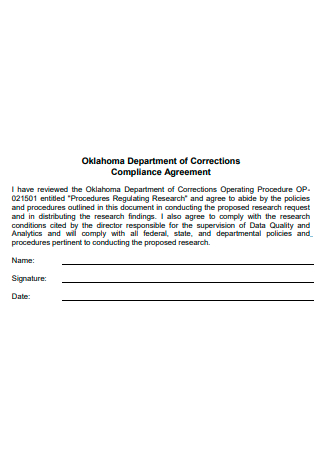 Compliance Agreement Format