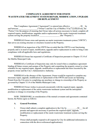 Compliance Agreement in PDF