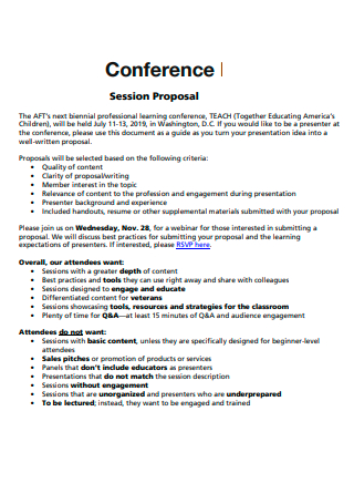 Conference Session Proposal in PDF