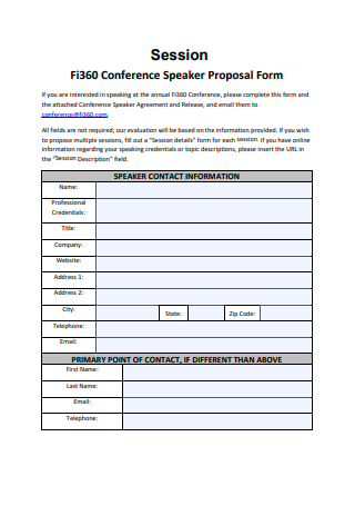 Conference Session Speaker Proposal Form