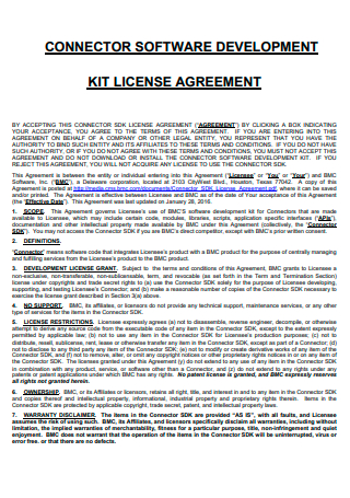 Connector Software Development License Agreement