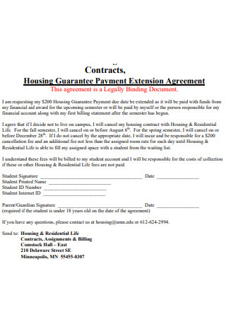 Contract Payment Extension Agreement