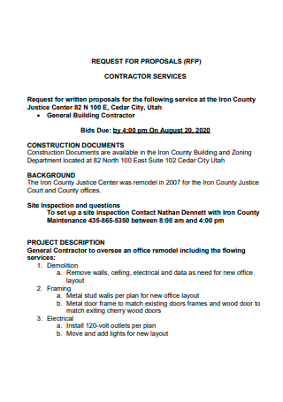Contractor Services Request For Proposal