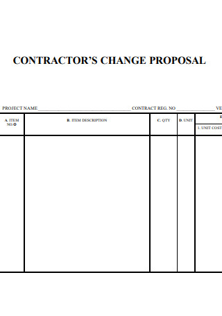 Contractors Change Proposal