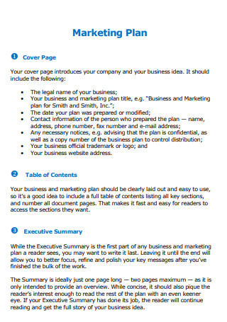 Cover Page Marketing Plan Template