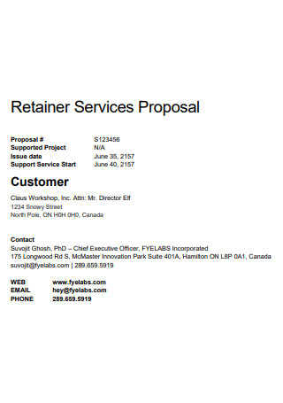 Customer Retainer Service Proposal