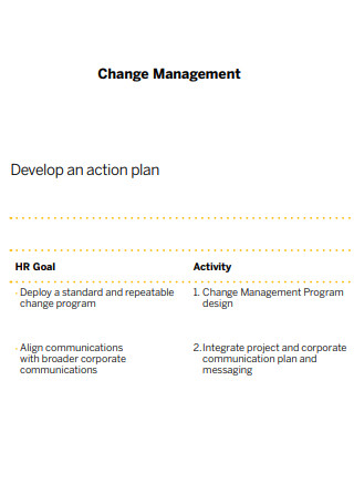 Developing Change Management Action Plan