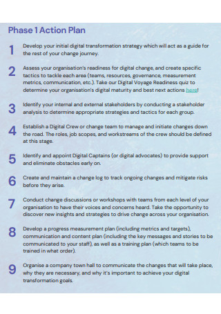 Digital Change Management Action Plan