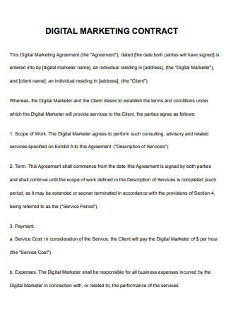 Digital Marketing Contract