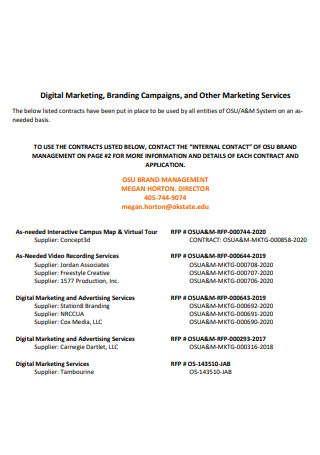 Digital Marketing Landing Contract