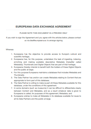 Draft Data Exchange Agreement