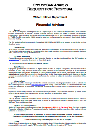 Draft Financial Advisor Proposal