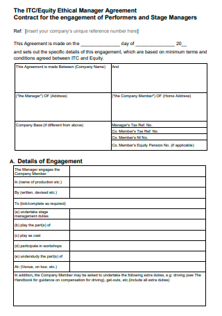Equity Ethical Manager Agreement