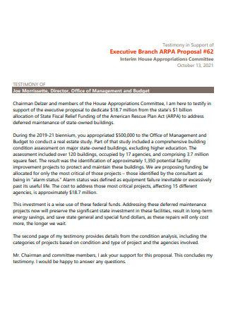 Executive Branch Proposal
