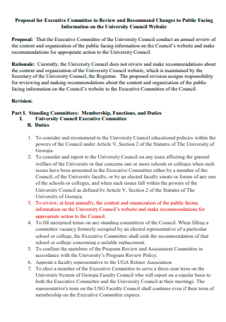 Executive Committee Review Proposal