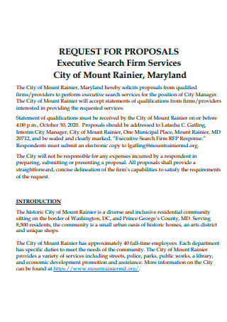 Executive Search Firm Services Proposal