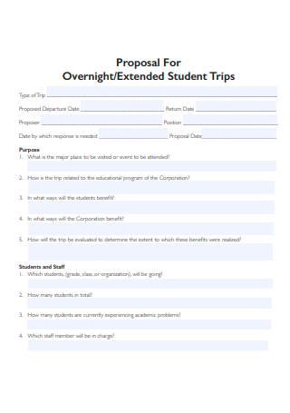Extended Student Trip Proposal