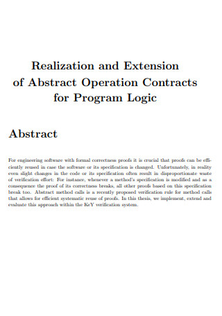 Extension of Abstract Operation Contracts