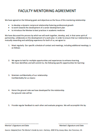 Faculty Mentoring Agreement