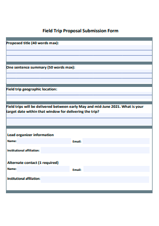 Field Trip Proposal Submission Form